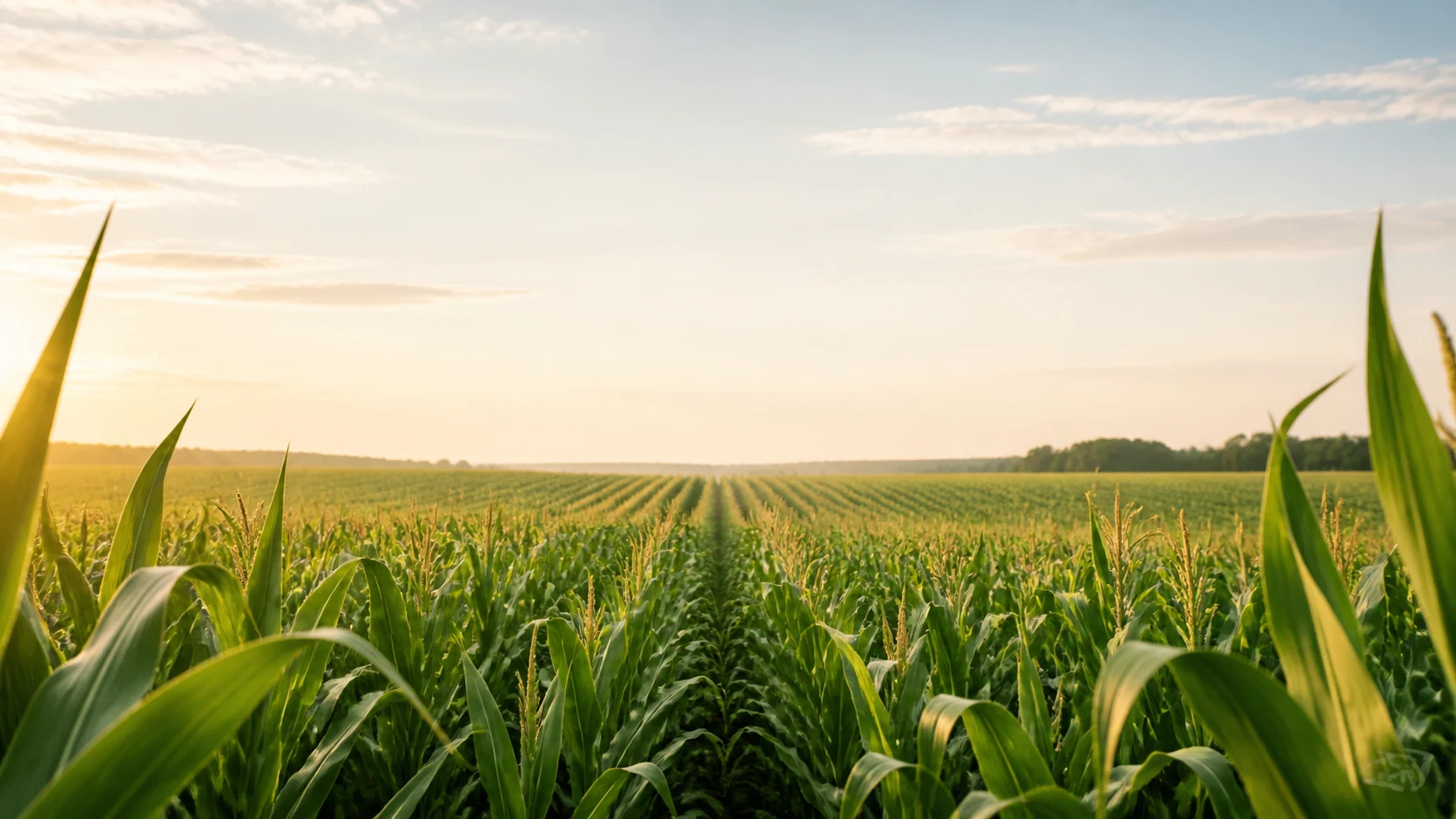 Cornfield at sunset